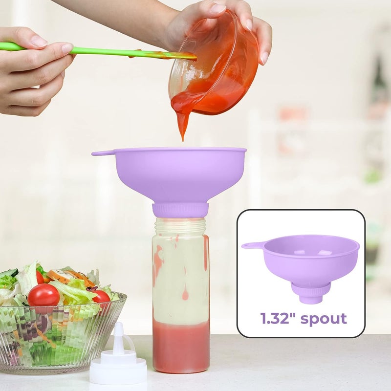 BALIWELL Wide Mouth Kitchen Funnel, Food Grade Plastic Cooking Canning Funnel with 4 Sizes Spouts for Filling Wide and Regular Mason Jars, Spray Dropper Oil Bottle Jug Spices Shampoo Sauce - Image 5